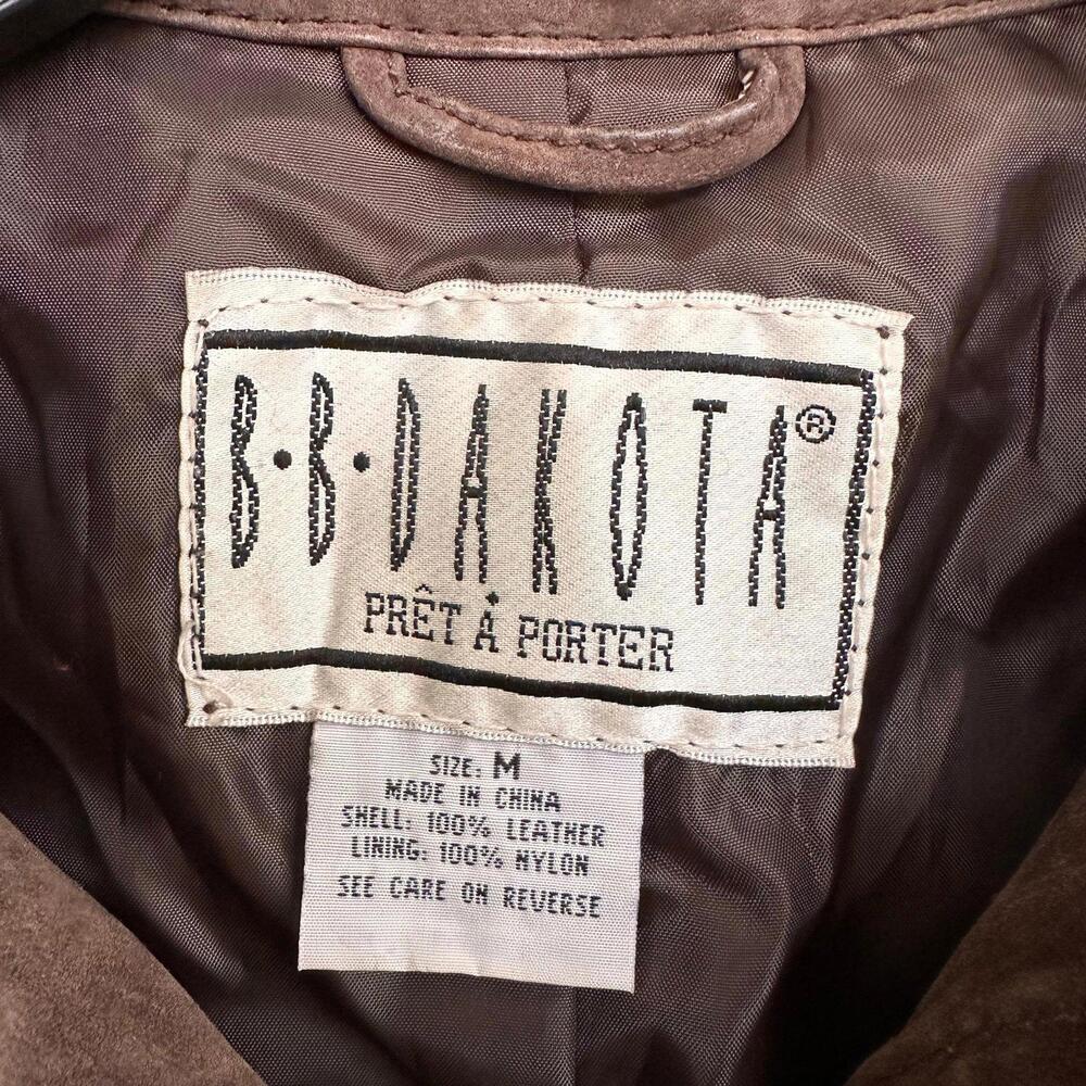 BB Dakota Vintage Brown Leather Full Zip‎ Jacket Medium - Picture 2 of 3